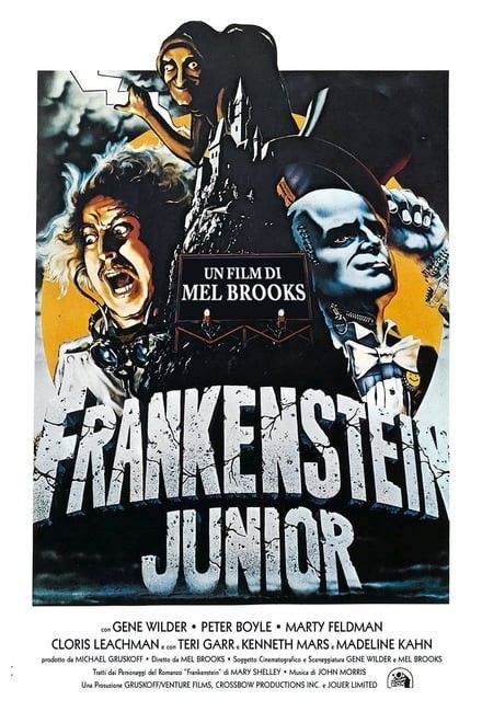 Locandina del film Frankenstein Junior, commedia demenziale e leggera