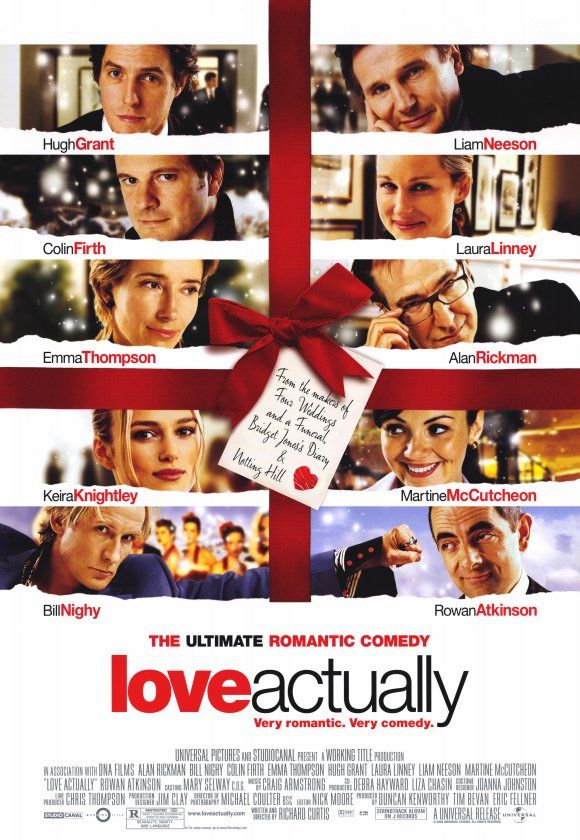 Locandina del film Love Actually, commedia romantica natalizia