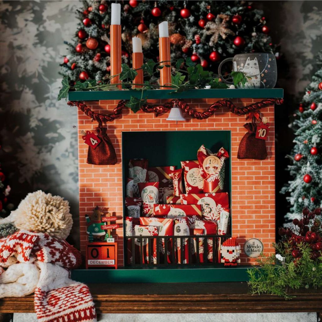 caminetto dell'avvento mondo di marti calendario originale riutilizzabile